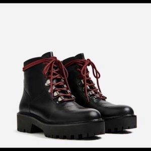 ZARA LEATHER COMBAT BOOTS